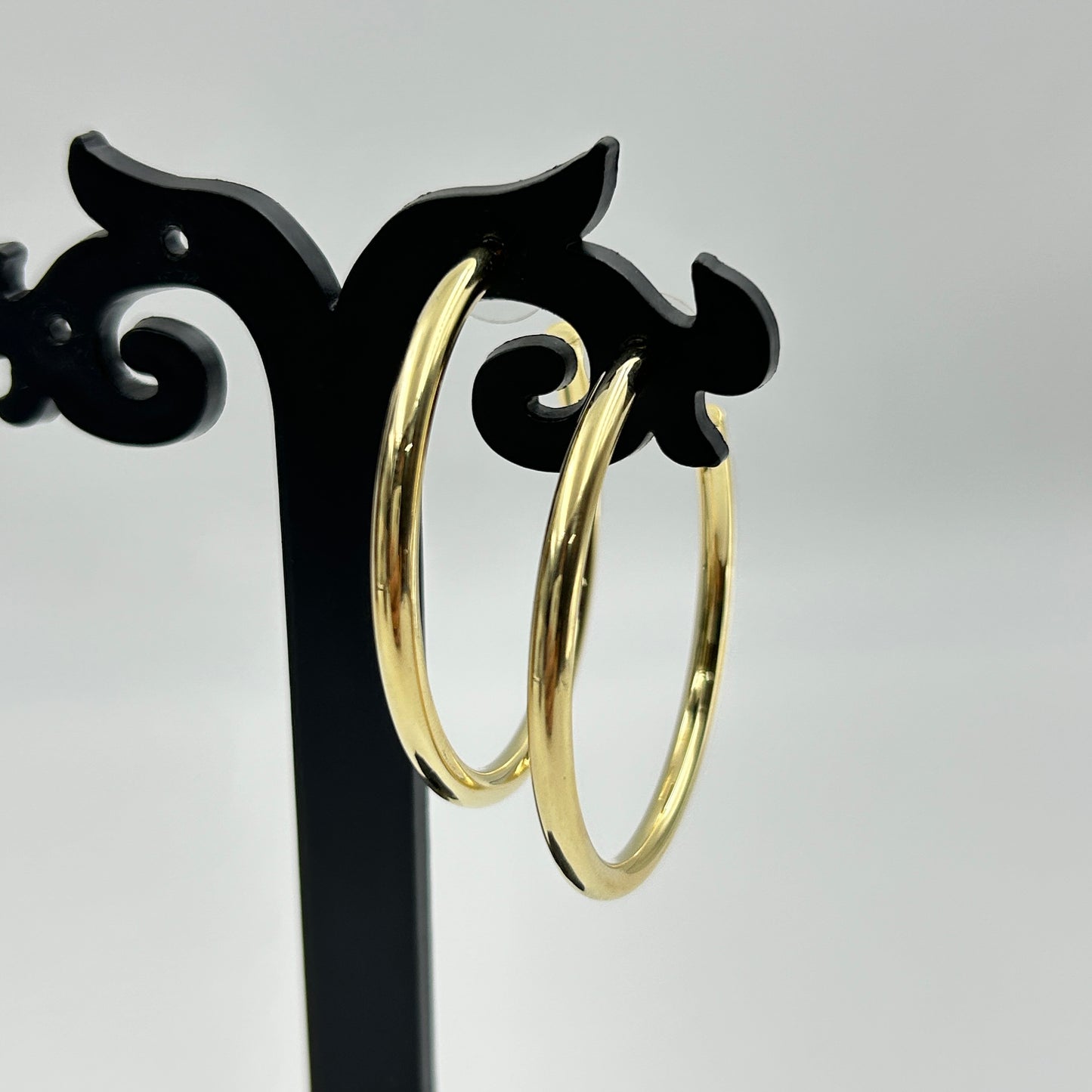 18k Yellow Gold Plated Women's Hoop Earrings