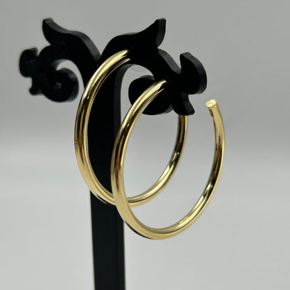 18k Yellow Gold Plated Women's Hoop Earrings