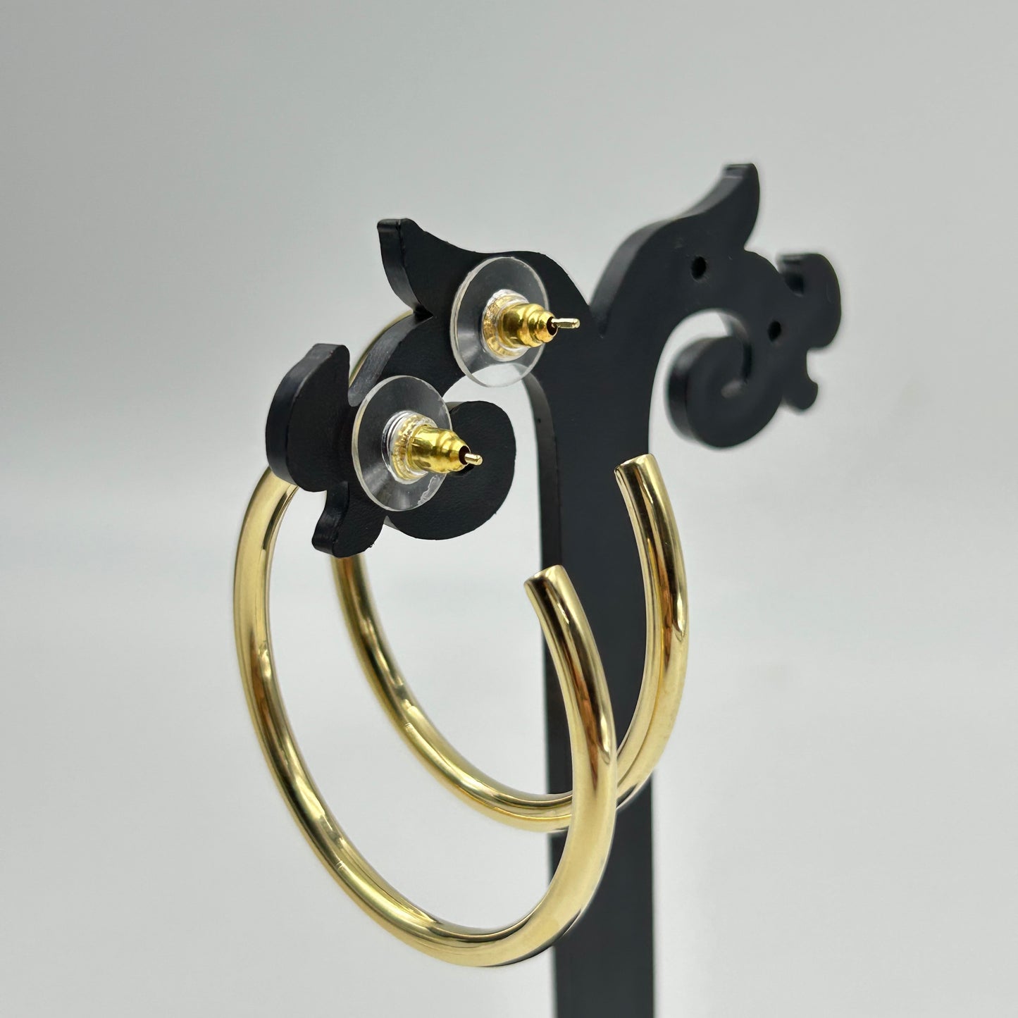 18k Yellow Gold Plated Women's Hoop Earrings