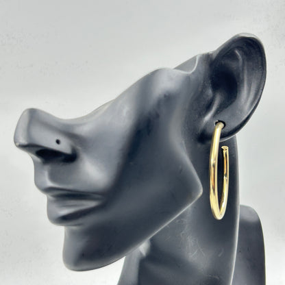 18k Yellow Gold Plated Women's Hoop Earrings
