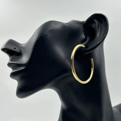 18k Yellow Gold Plated Women's Hoop Earrings