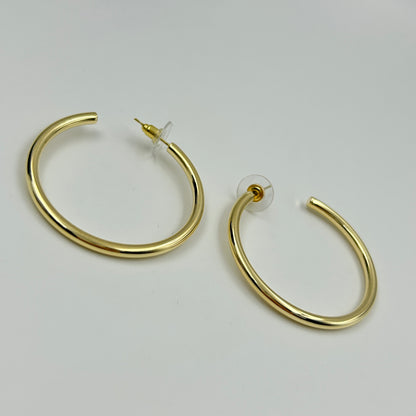 18k Yellow Gold Plated Women's Hoop Earrings