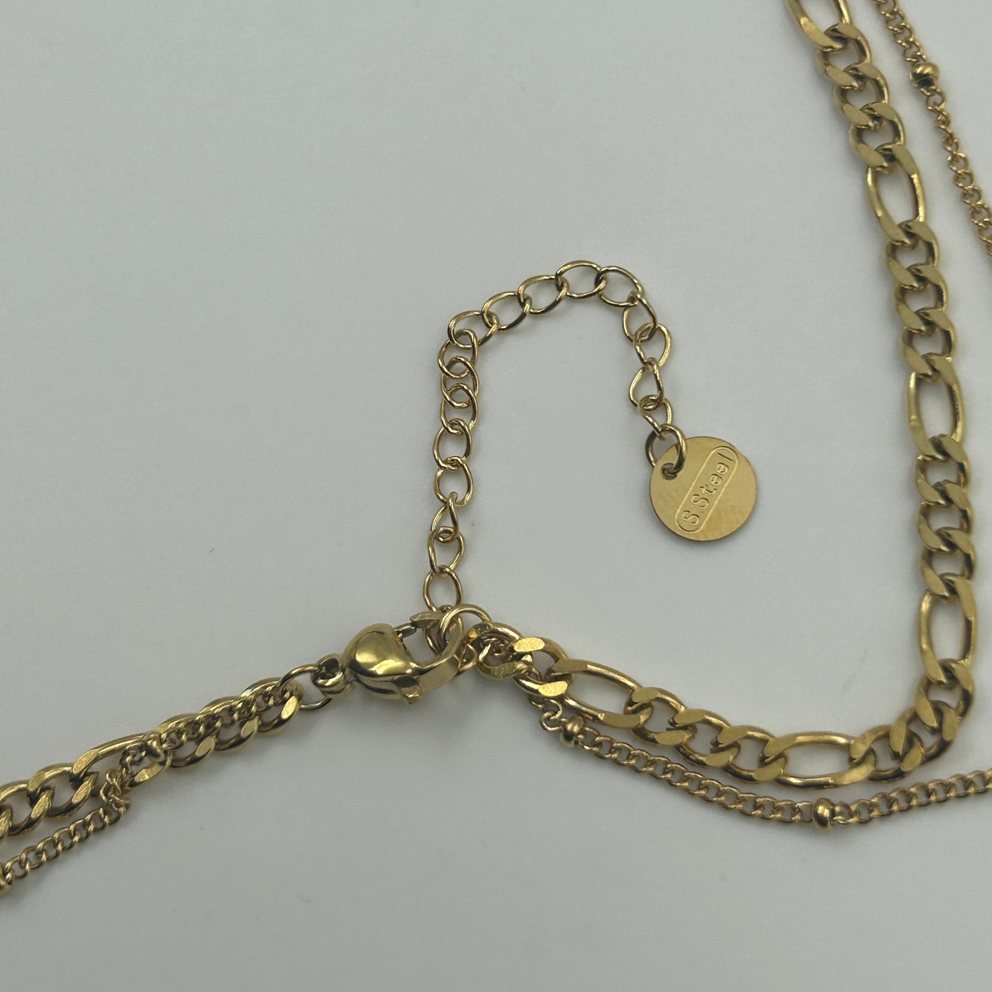 Double  Layered Shell necklace 18k Yellow Gold Plated