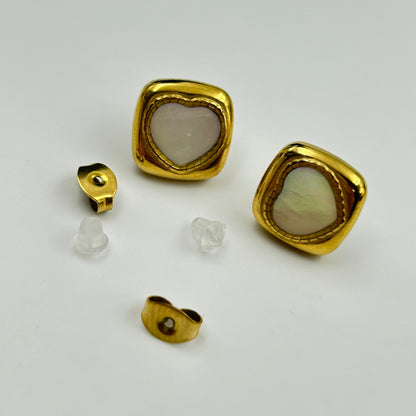 Small Heart Earrings Stud Earring 18k Gold Plated