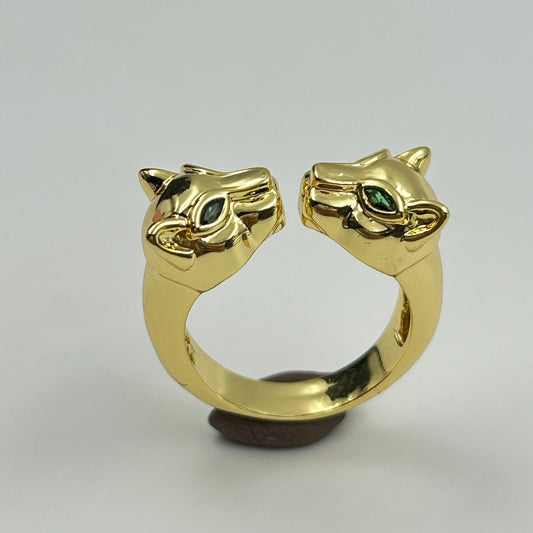 Panther Face Ring 18k Gold Plated Ring