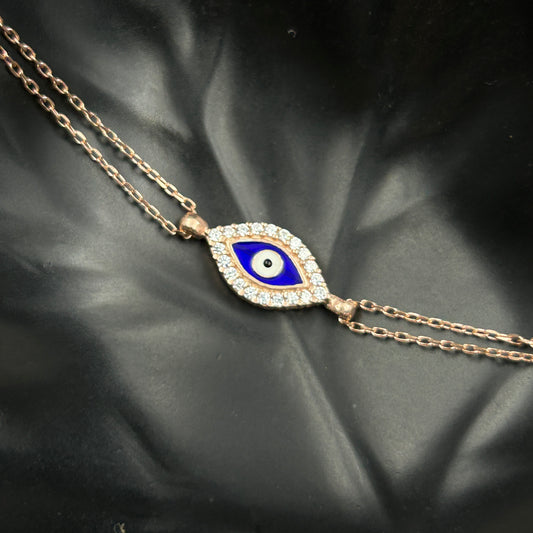 Silver Evil Eye Bracelet -Rose Gold Bracelet