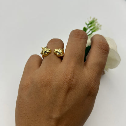 Panther Face Ring 18k Gold Plated Ring
