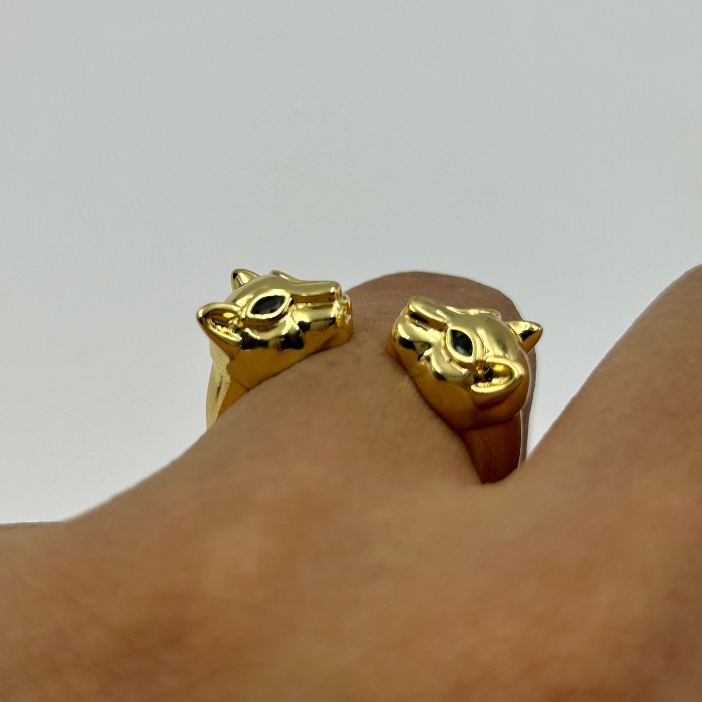 Panther Face Ring 18k Gold Plated Ring