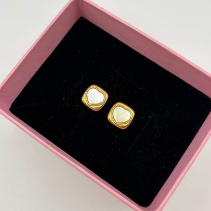 Small Heart Earrings Stud Earring 18k Gold Plated