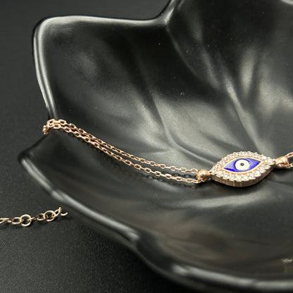 Silver Evil Eye Bracelet -Rose Gold Bracelet