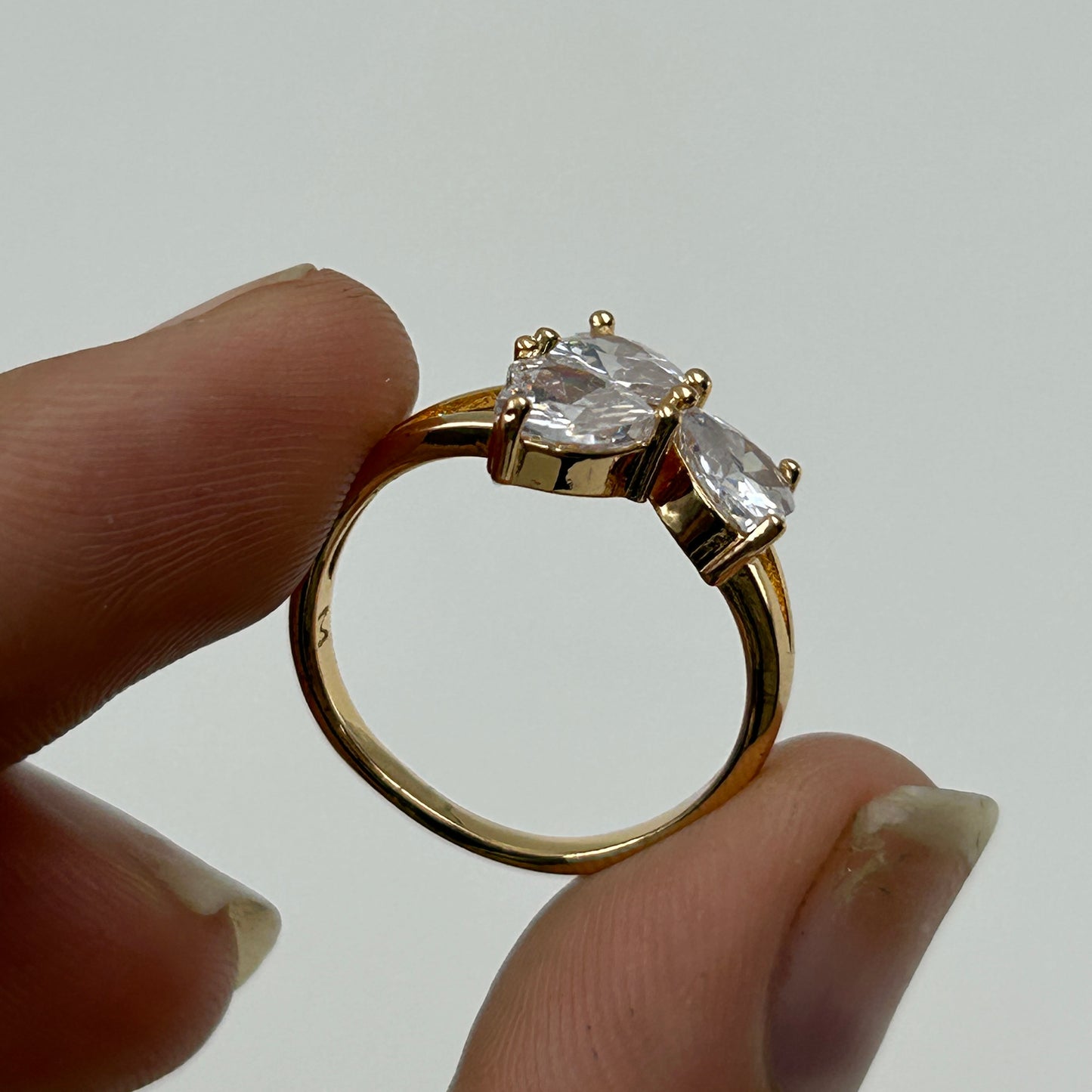 Women's Ring 18k Rose Gold Plated Three Heart Ring