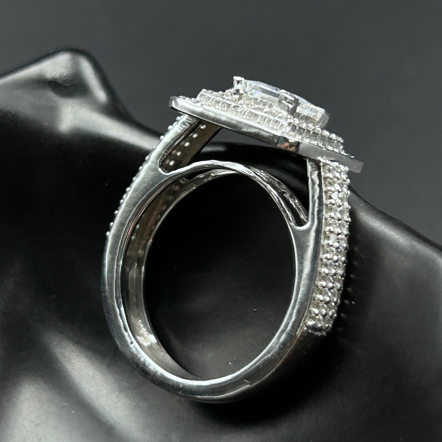 Silver Bridal Ring Set - Women's Engagement Ring Set