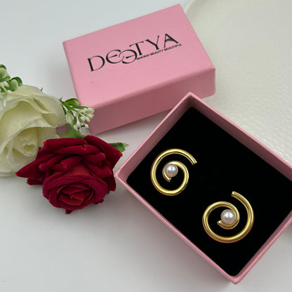 Women's Pearl Earring 18k Yellow Gold Plated
