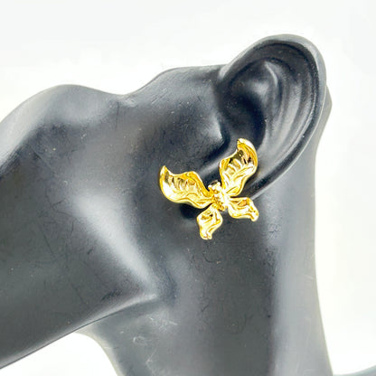 18k Yellow Gold Plated Butterfly Earring for Women