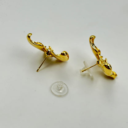 18k Yellow Gold Plated Butterfly Earring for Women