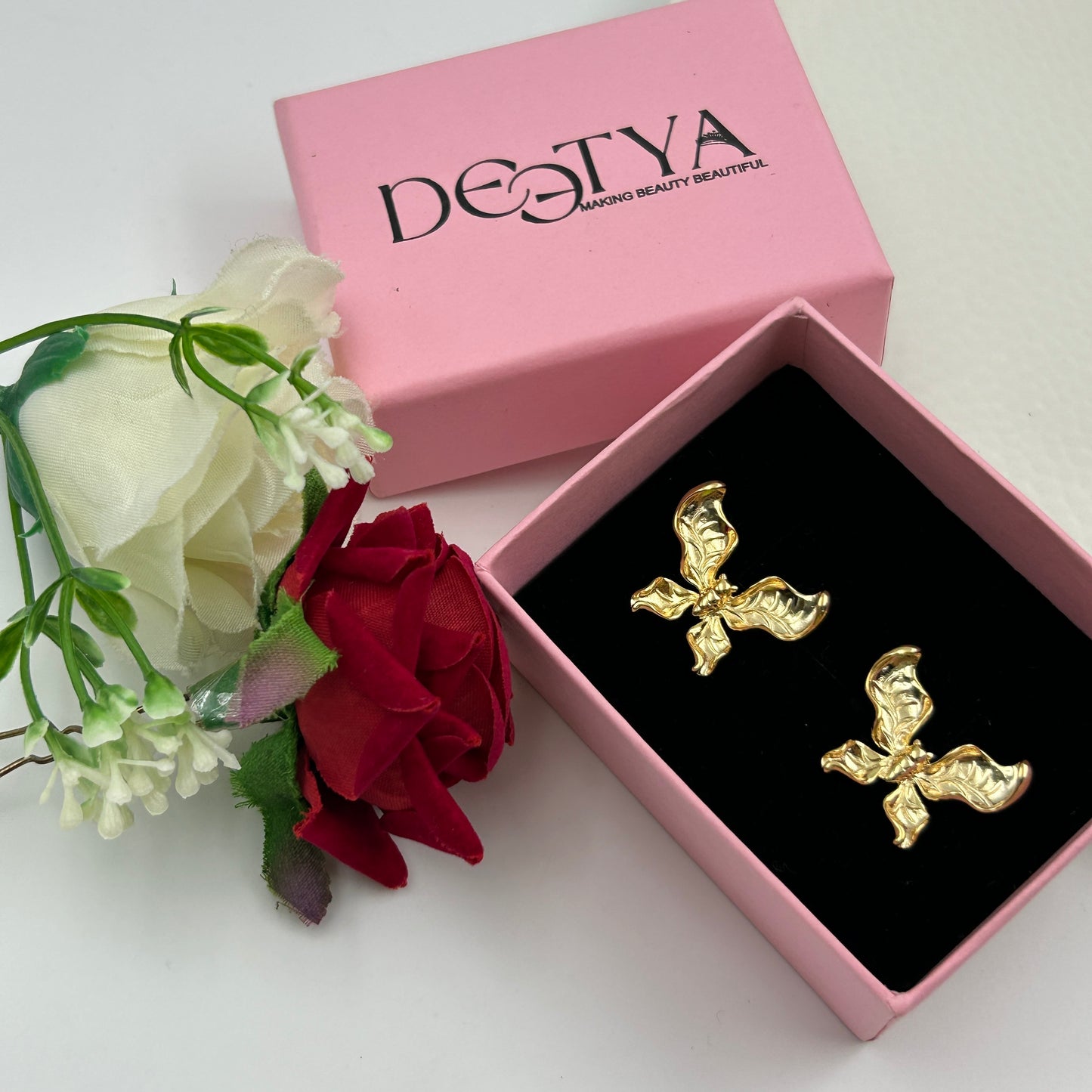 18k Yellow Gold Plated Butterfly Earring for Women