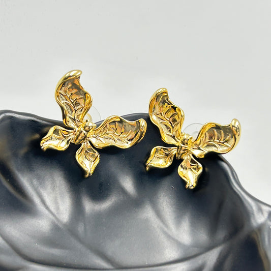 18k Yellow Gold Plated Butterfly Earring for Women