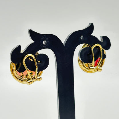 18k Yellow Gold Plated BIG White Pearl Earring
