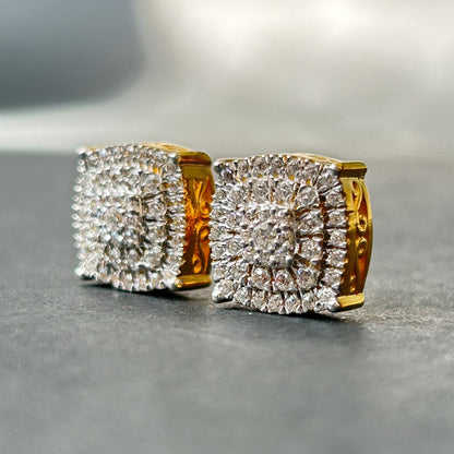 Yellow Gold Diamond Earring - Silver Earrings