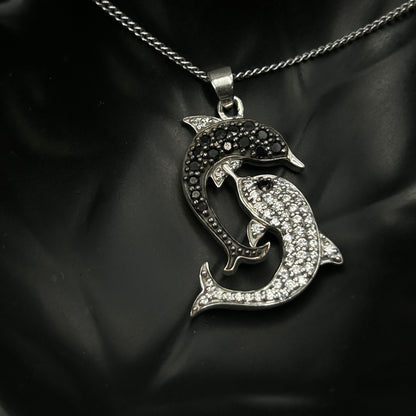 Sterling Silver 2 Dolphin Pendant