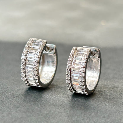 Diamond Hoop Earrings - Silver Hoop Earrings