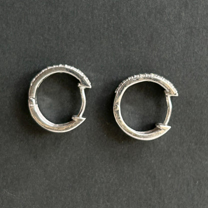 Diamond Hoop Earrings - Silver Hoop Earrings