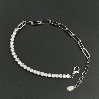 Silver Solitaire Bracelet - Half Solitaire Bracelet