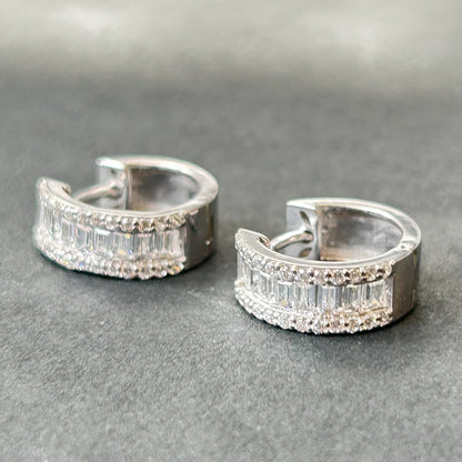 Diamond Hoop Earrings - Silver Hoop Earrings