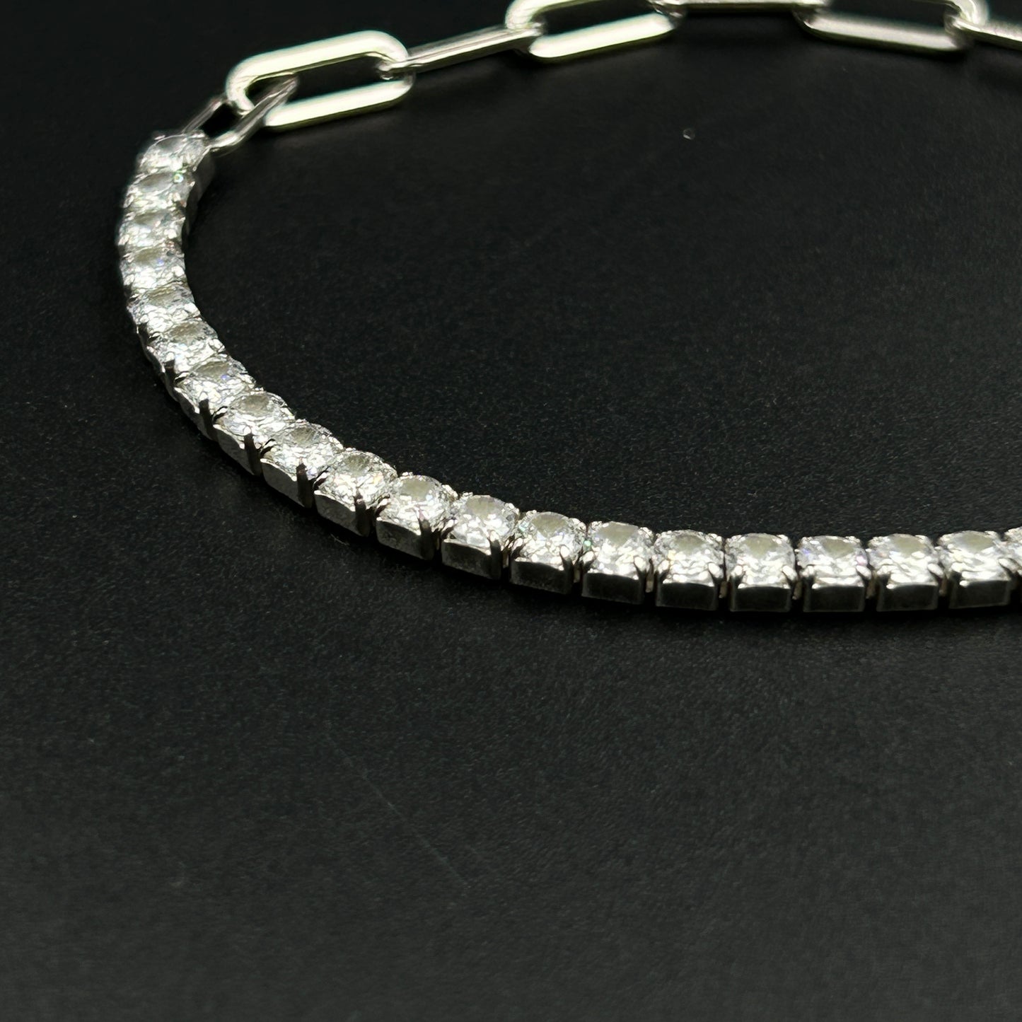 Silver Solitaire Bracelet - Half Solitaire Bracelet