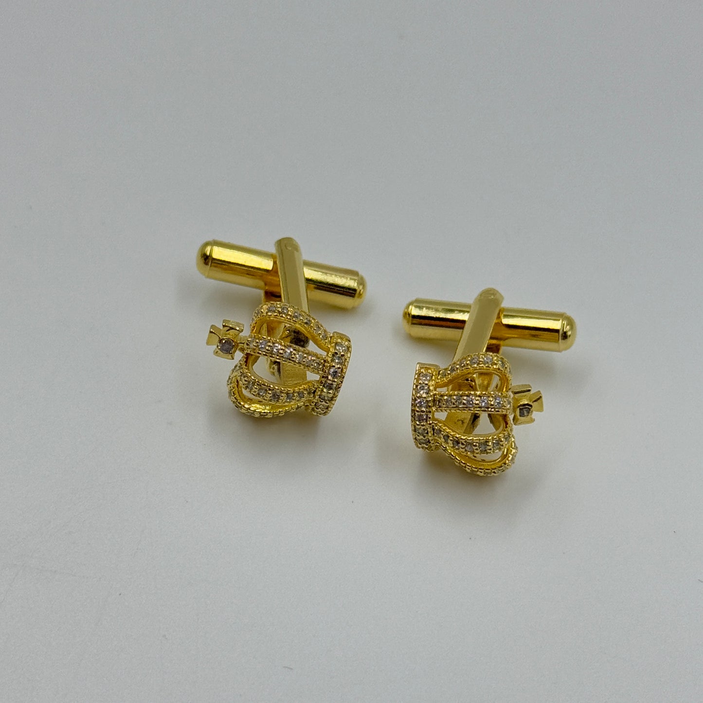 Men's Yellow Gold Crown Cufflink