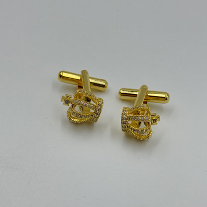 Men's Yellow Gold Crown Cufflink