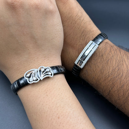 Pure Silver Couple Bracelet