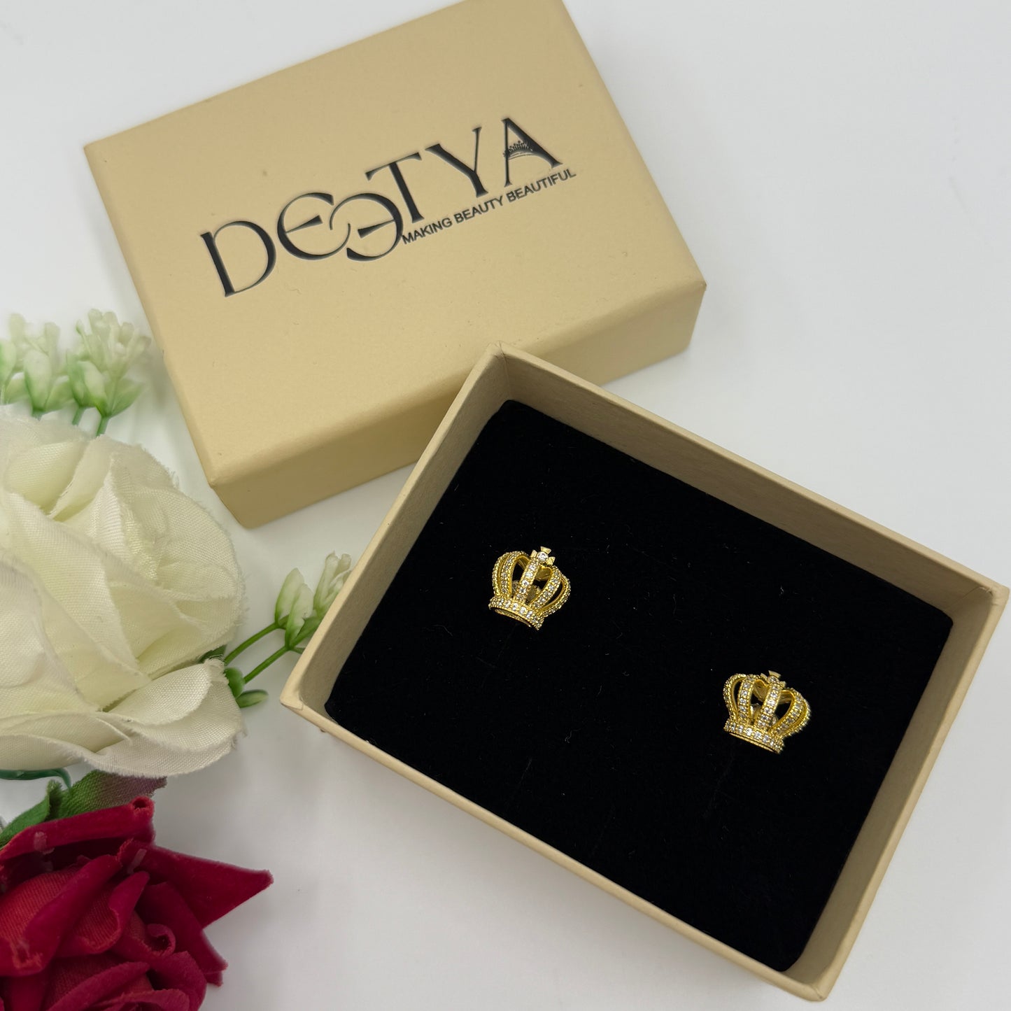 Men's Yellow Gold Crown Cufflink