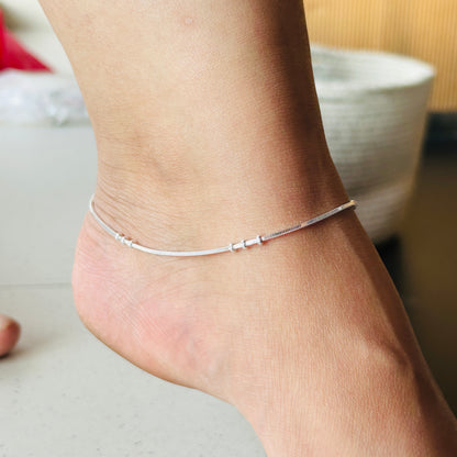 Silver Anklet - 925 Silver Payal