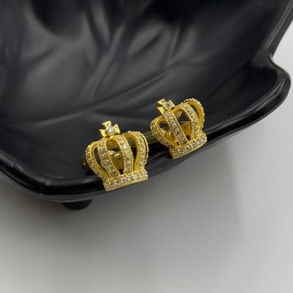 Men's Yellow Gold Crown Cufflink