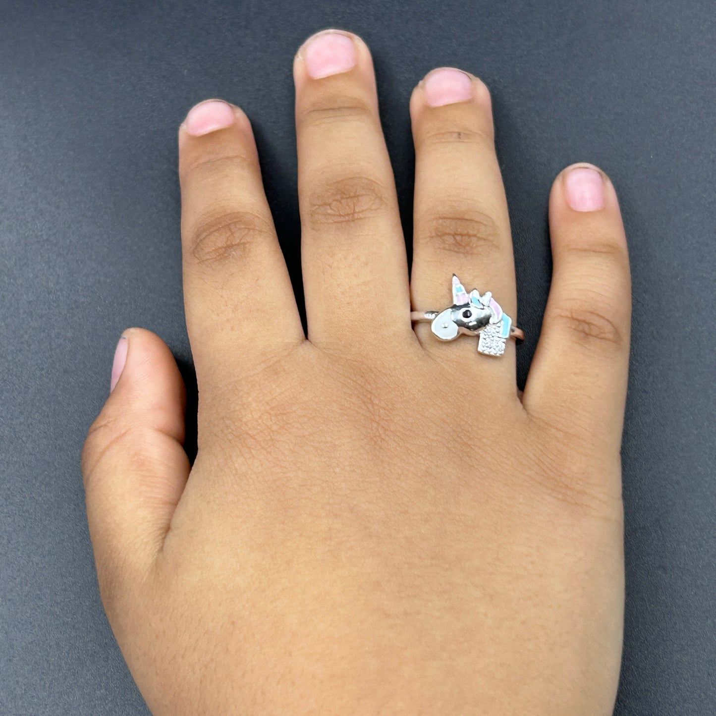 Unicorn Ring - Adjustable Silver Ring for Kids