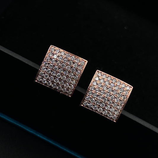 Rose Gold Cufflink - Pure Silver