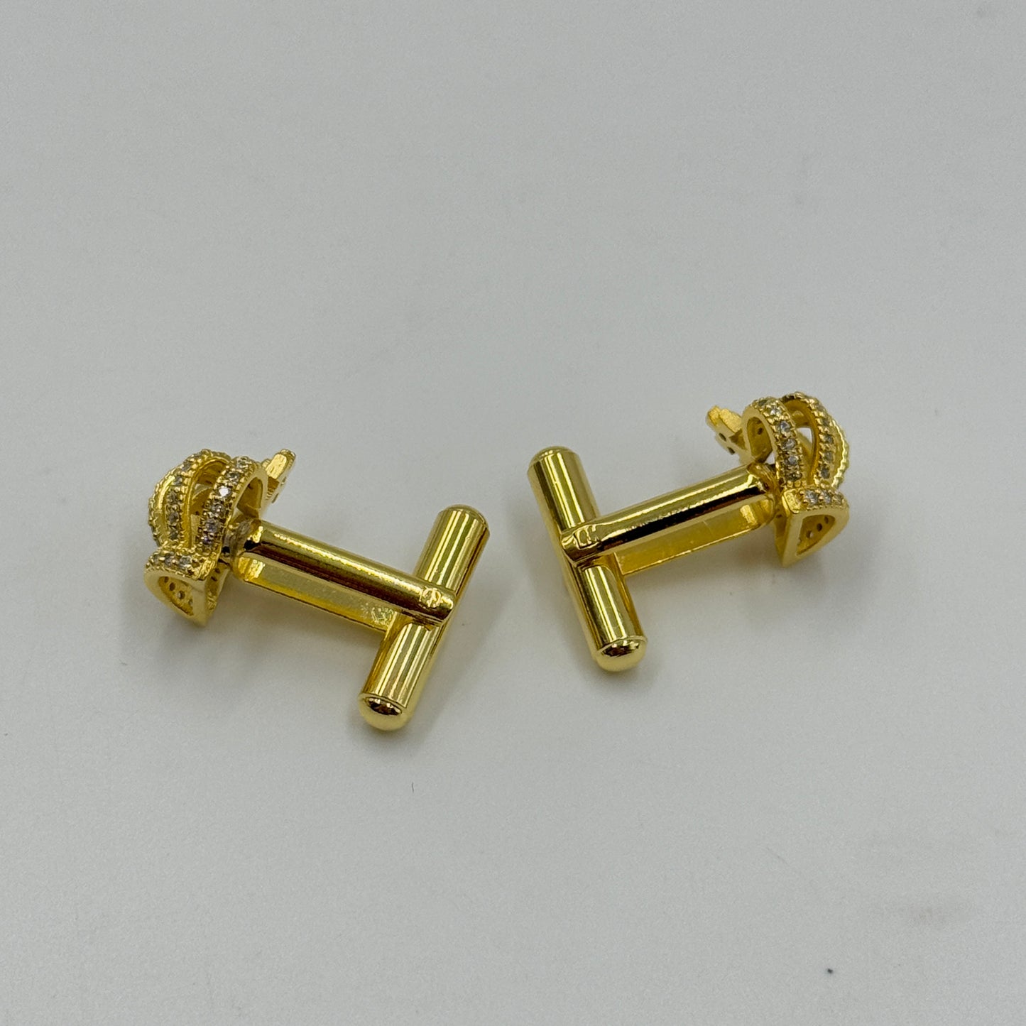 Men's Yellow Gold Crown Cufflink
