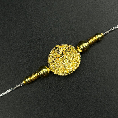Ganesh Rakhi without Rudraksh - Pure Silver