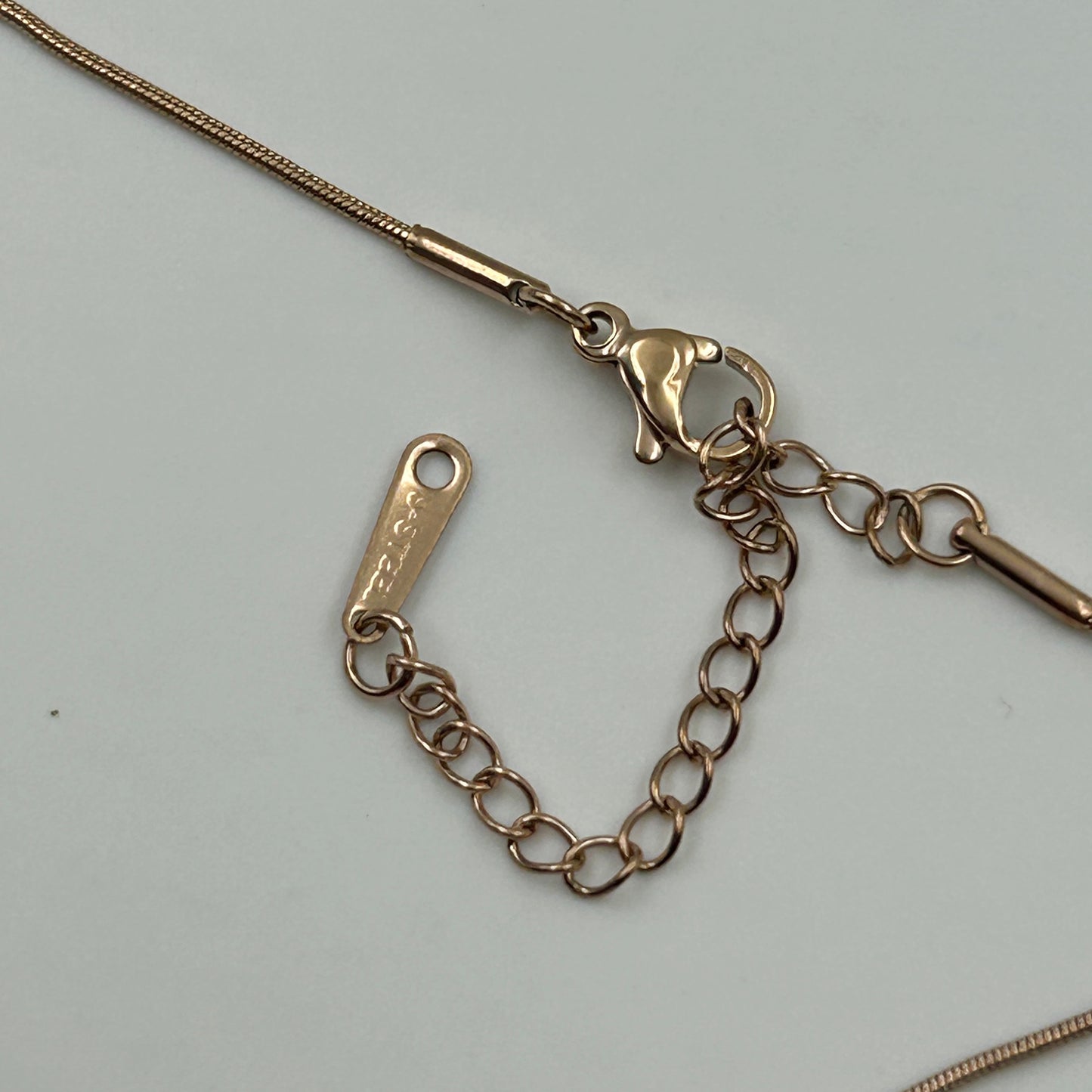18k Rose gold plated White Heart Necklace