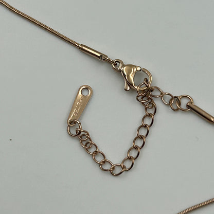 18k Rose gold plated White Heart Necklace