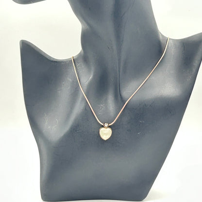 18k Rose gold plated White Heart Necklace