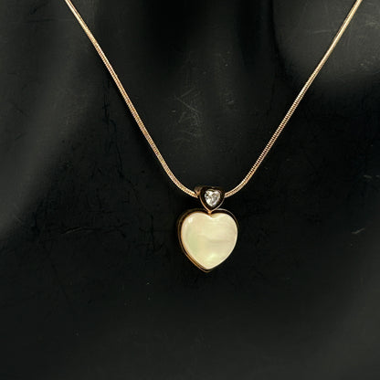18k Rose gold plated White Heart Necklace