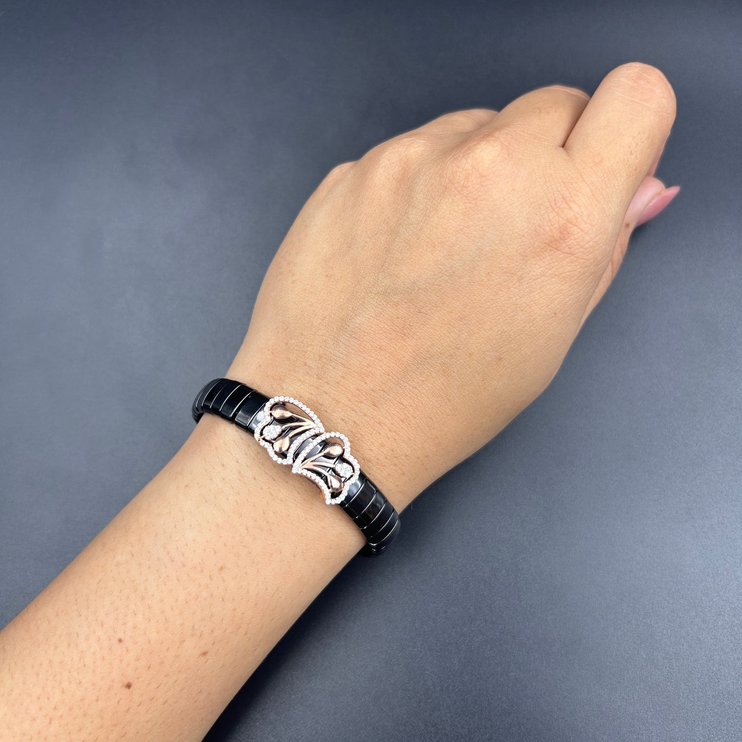 Women's Pure Silver Bracelet - Black Belt