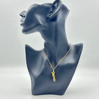 Couple Hug Pendant and Chain 18k gold plated