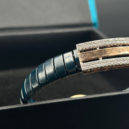 Men's Silver Bracelet - Black Belt/Blue Belt