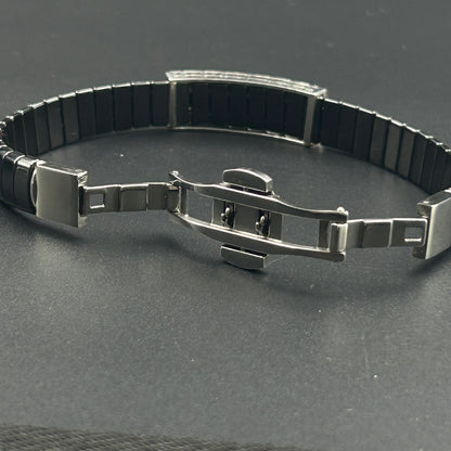 Men's Silver Bracelet - Black Belt/Blue Belt