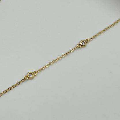 18k gold plated Colourful Diamond Necklace