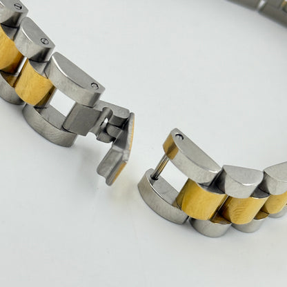 Stainless Steel Yellow and White Gold Plated Men's Bracelet