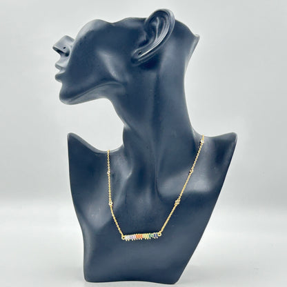 18k gold plated Colourful Diamond Necklace